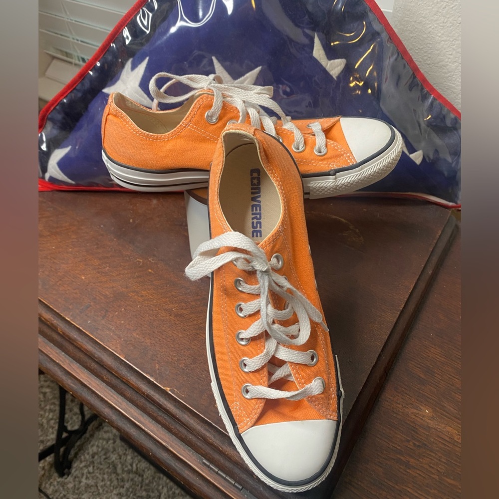 Converse Orange Low Top Canvas Sneakers